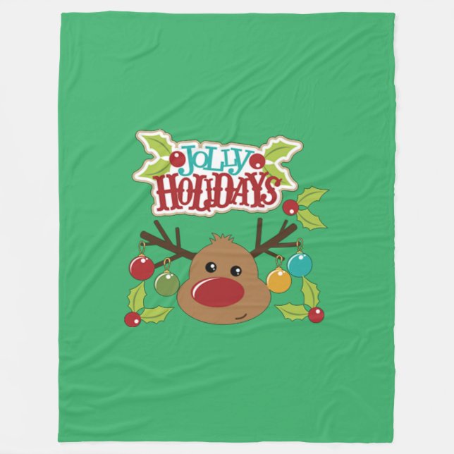 Jolly Holidays Fleece Blanket (Front)