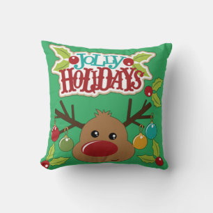 Jolly Holidays Throw Pillow
