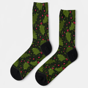 Jolly Holly and Berries Festive Socks