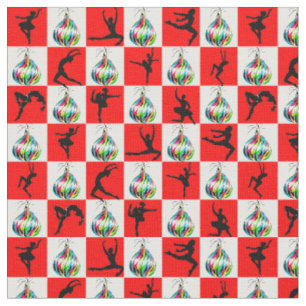 JOLLY HOLLY BALLERINA CHRISTMAS DESIGN FABRIC