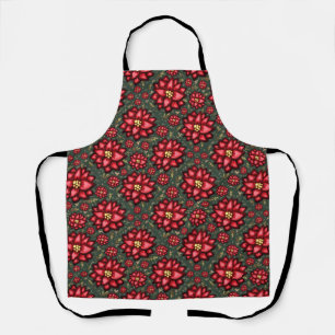 Jolly Holly Flower Christmas Design – Festive Apron
