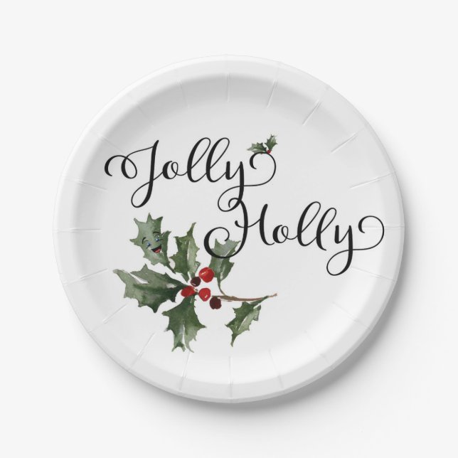 Jolly Holly Paper Plate (Front)