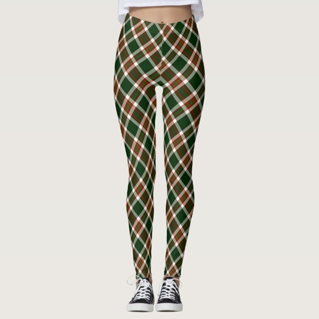 Jolly Holly plaid Leggings (Front)