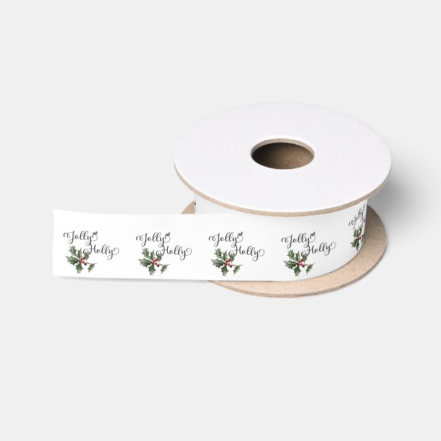 Jolly Holly Satin Ribbon (Spool)