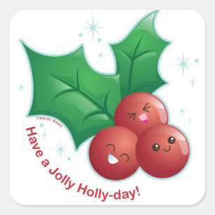 Jolly Holly Square Sticker