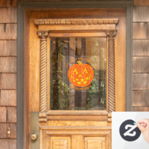 Jolly Jack O Lantern Cute Welcome Fun Halloween Window Cling