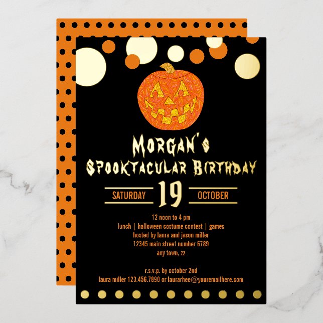 Jolly Jack O Lantern Kids Adult Halloween Birthday (Front/Back)