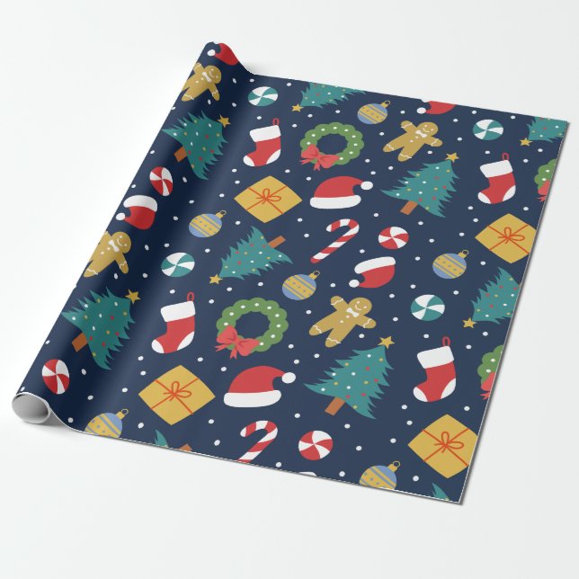 Jolly Jumble Wrapping Paper (Unrolled)