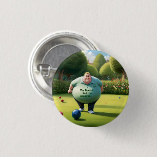 Jolly Lawn Bowler Man, 1 Inch Round Button