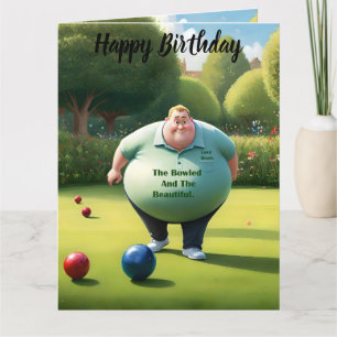 Jolly Lawn Bowler Man, Big Birthday Card