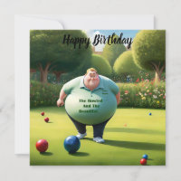 Jolly Lawn Bowler Man, Birthday Card