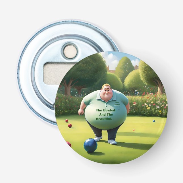 Jolly Lawn Bowler Man, Bottle Opener (Front)