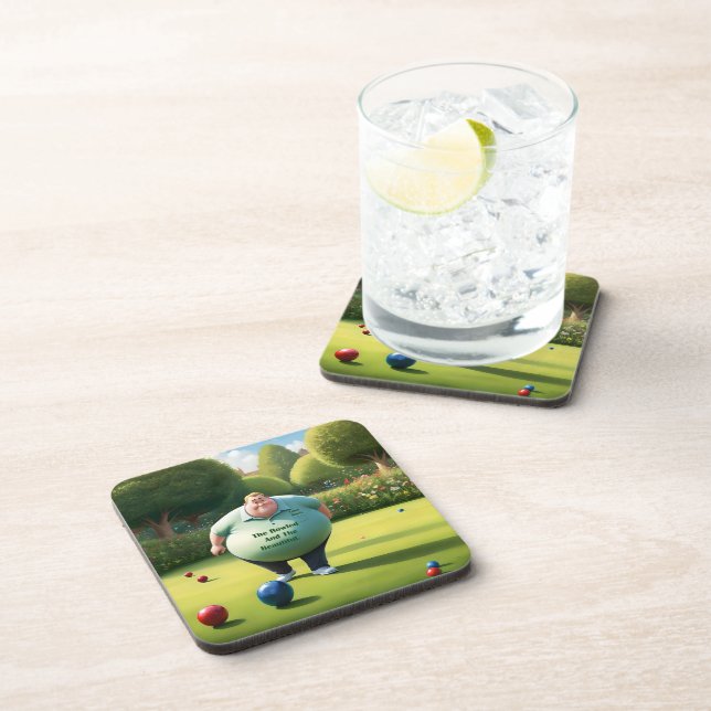 Jolly Lawn Bowler Man, Coaster (Right Side)