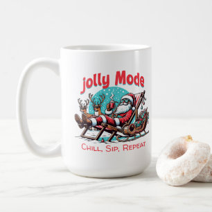 Jolly Mode Santa Chill Sip Repeat  for Coworker Coffee Mug