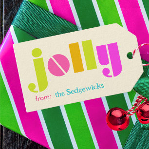 jolly Modern Bold Colourful Personalized Rainbow Gift Tags