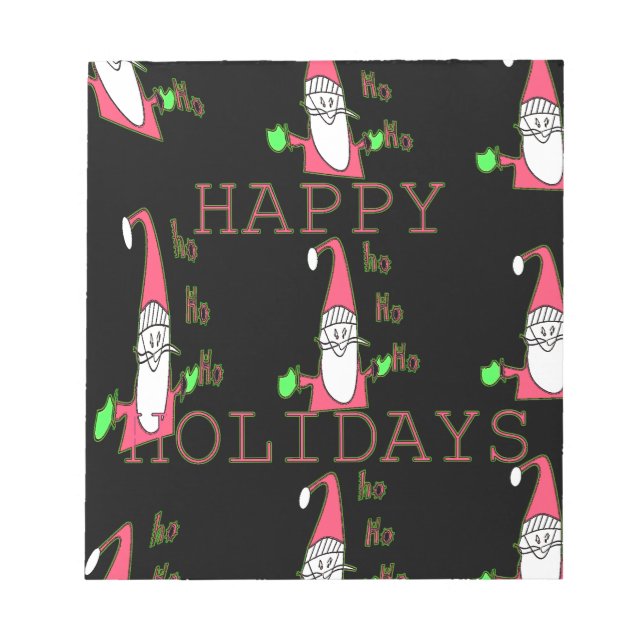 Jolly Mouse Santa: A Fun Holiday Illustration. Notepad (Front)