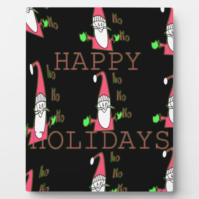 Jolly Mouse Santa: A Fun Holiday Illustration. Plaque (Front)