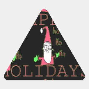 Jolly Mouse Santa: A Fun Holiday Illustration. Triangle Sticker