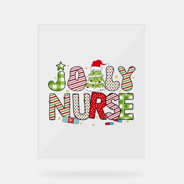 Jolly Nurse, Halloween Classic T-Shirt Acrylic Sign (Front)
