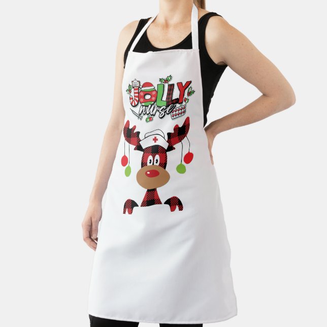 Jolly Nurse Print Apron, Medium Apron (Insitu)