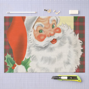 Jolly Old Father Christmas Retro Tissue Paper