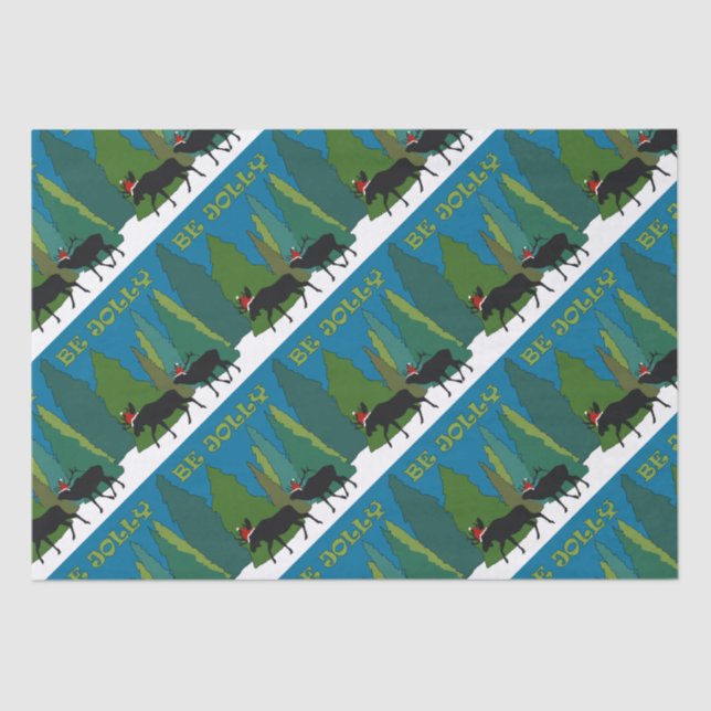 Jolly Old Moose and Elk Tissue Paper (Front)