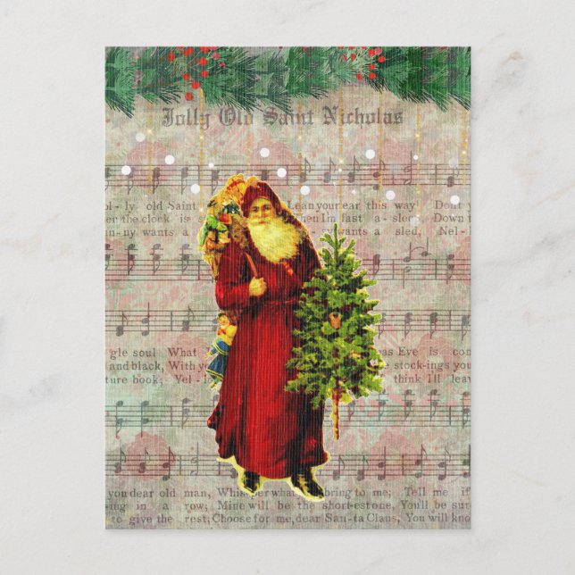 Jolly Old Saint Nicholas Christmas Eve Santa Claus Postcard (Front)