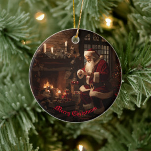 Jolly Old Saint Nick Ceramic Ornament