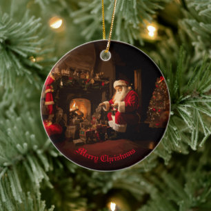 Jolly Old Saint Nick Ceramic Ornament