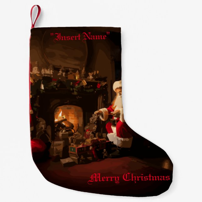Jolly Old Saint Nick Small Christmas Stocking (Front)