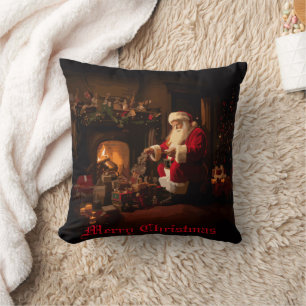 Jolly Old Saint Nick Throw Pillow