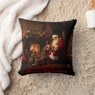 Jolly Old Saint Nick Throw Pillow