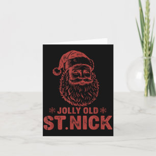 Jolly Old St Nick Santa Claus Vintage Christmas  Card