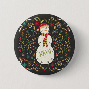 Jolly Otomi Holiday Snowman 2 Inch Round Button