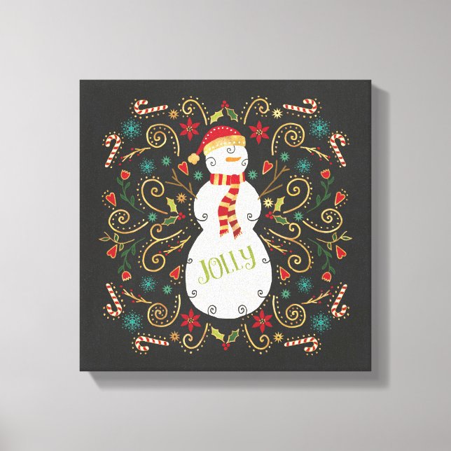 Jolly Otomi Holiday Snowman Canvas Print (Front)