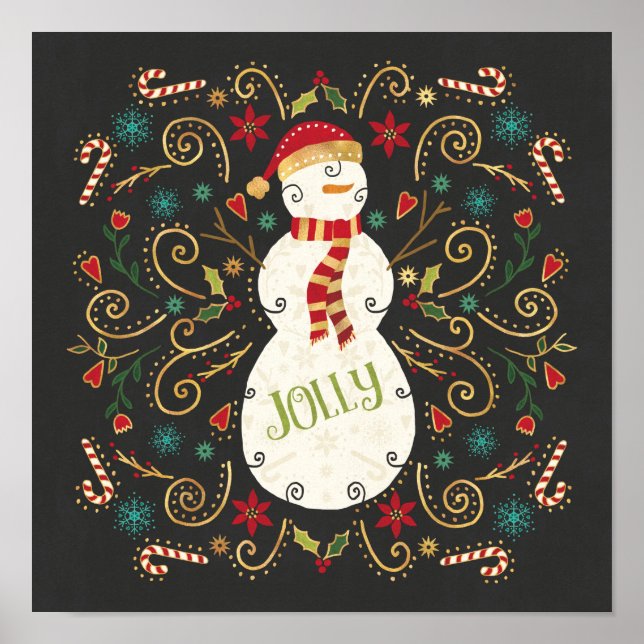 Jolly Otomi Holiday Snowman Poster (Front)