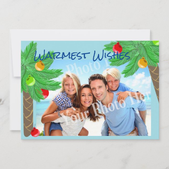 Jolly Palm Trees Tropical Holiday Greeting (Front)