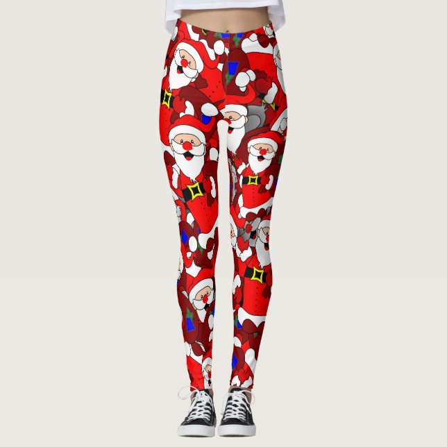 Jolly Père Noël Holiday Leggings (Devant)