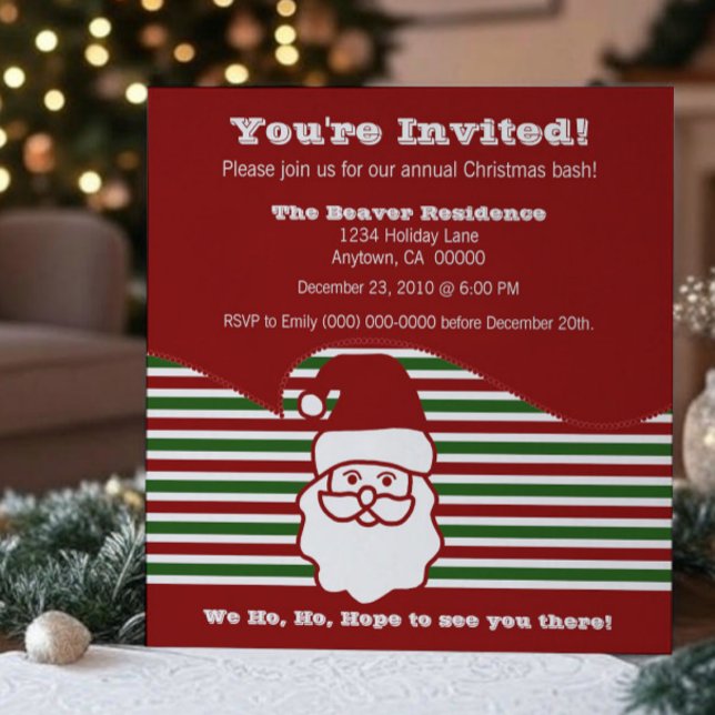 Jolly Père Noël Invitation de la fête de Noël (Jolly Santa Christmas Party Invitation
)