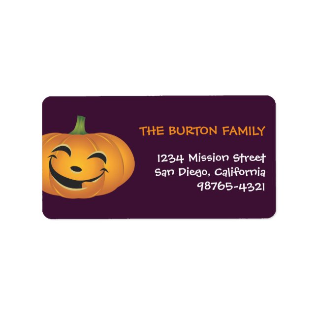 jolly pumpkin custom Halloween address Label (Front)