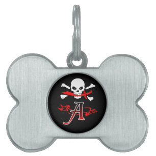Jolly Roger A Monogram Initial Pet ID Tag