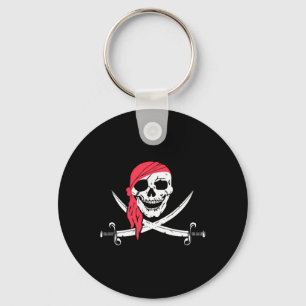 Jolly Roger And Calico Jack Halloween Costume Flag Keychain