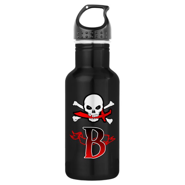 Jolly Roger B Monogram Initial 532 Ml Water Bottle (Front)