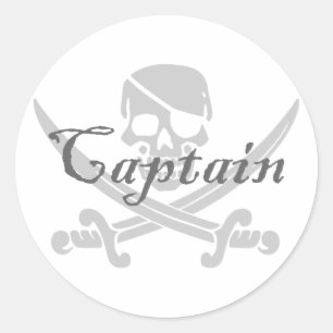 Jolly Roger Captain Classic Round Sticker