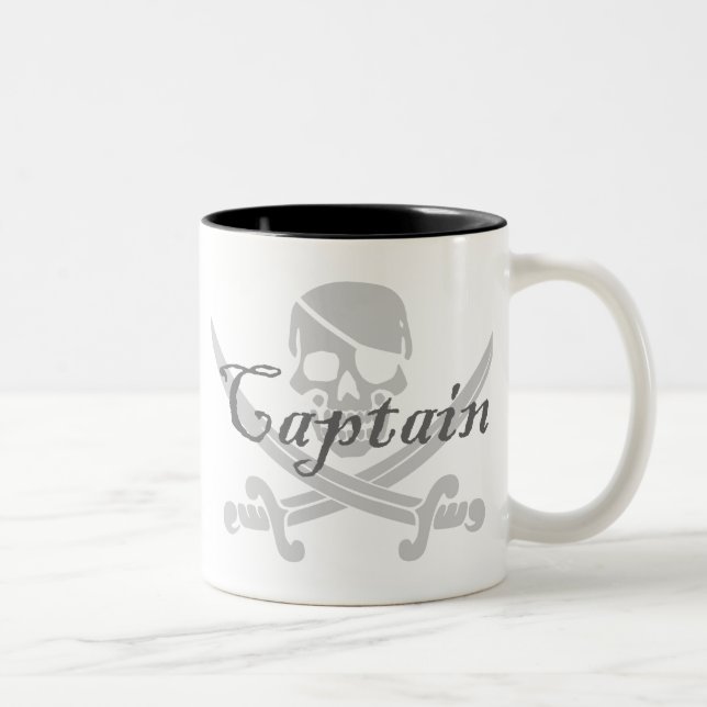 Jolly Roger Captain Two-Tone Coffee Mug (Right)