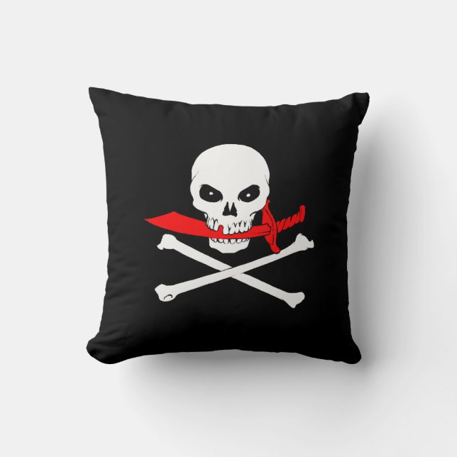 Jolly Roger (Cutlass) Throw Pillow (Front)