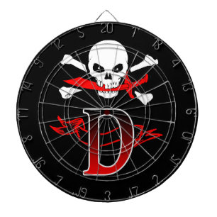 Jolly Roger D Monogram Initial Dartboard