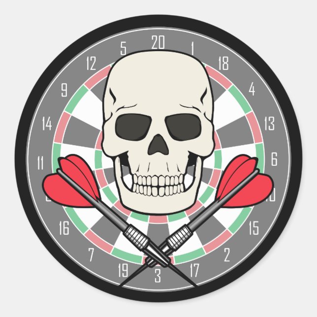 Jolly Roger Dartboard Sticker (Front)