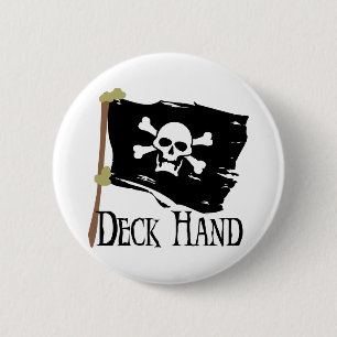 Jolly Roger Deck Hand 2 Inch Round Button