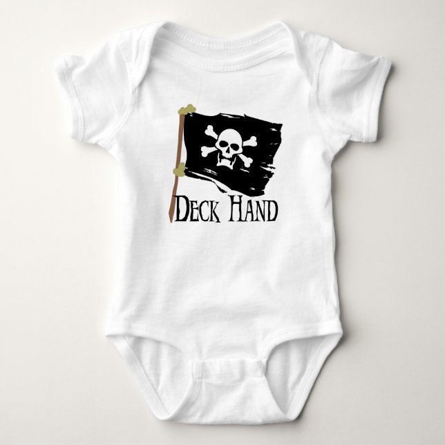 Jolly Roger Deck Hand Baby Bodysuit (Front)